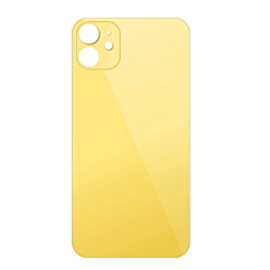 Shop the Back Glass with a bigger camera hole for iPhone 11, no logo, in yellow.