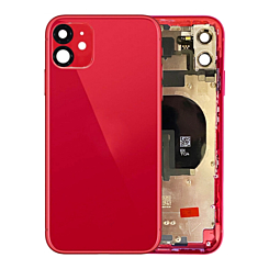Buy the Back Housing Frame with small components pre-installed for iPhone 11, no logo, in red.
