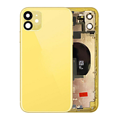 Order the Back Housing Frame with small components pre-installed for iPhone 11, no logo, in yellow.