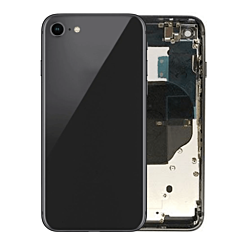 Grab the wholesale deal on the black back housing frame with small components pre-installed for iPhone 8 and SE 2020 – no logo.