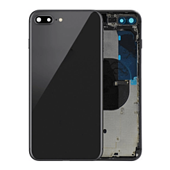 Back Housing Frame with Small Components Pre-Installed for iPhone 8 Plus (NO LOGO) (SPACE GRAY)