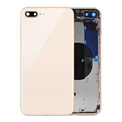 Back Housing Frame with Small Components Pre-Installed for iPhone 8 Plus (NO LOGO) (GOLD)