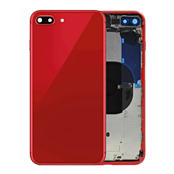 Back Housing Frame with Small Components Pre-Installed for iPhone 8 Plus (NO LOGO) (RED)