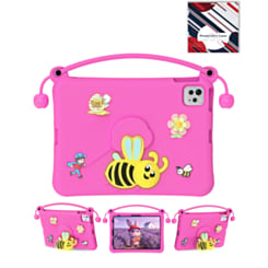 Kids Shockproof Tablet Case with Bee Handle Stand (HOT PINK) for iPad 10 2022 (10.9") / iPad 11 (A16) (Only Ground Shipping)