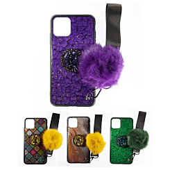 iPhone 11 Pro Max Diamond Pom Pom Holder Case