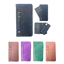 iPhone 11 Pro Max Genuine Leather Magnetic Wallet Case with Credit Card Slot