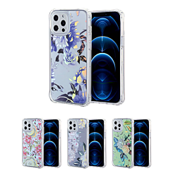 iPhone 12 / 12 Pro Flower Print Design Hard Clear Case