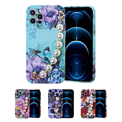 iPhone 12 Pro Full Cover Fashion Pearl Bracelet Flowers Design Case