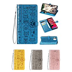 iPhone 12 Pro Max Animal Design Leather Wallet Case with Wristlet Strap