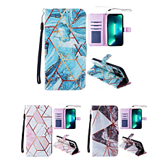 iPhone 12 Pro Max Marble Design Leather Wallet Case with Card Slot