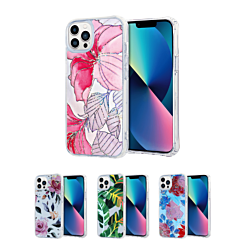 iPhone 13 Pro Flower Print Design Hard Clear Case