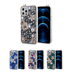 Crystal Flower Perfume Silicone Hard Case for iPhone 13 Pro Max (Only Ground Shipping)