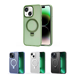 iPhone 15 Carbon Wireless Charging Case with Ring Stand