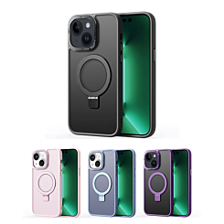 iPhone 14 Plus / 15 Plus Carbon Wireless Charging Case with Ring Stand