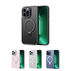 iPhone 15 Pro Max Carbon Wireless Charging Case with Ring Stand