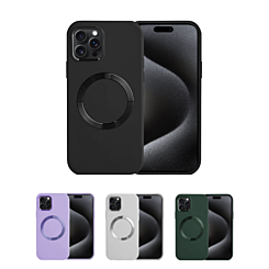 iPhone 15 Pro Max Soft Solid Silicone Case with Wireless Charging