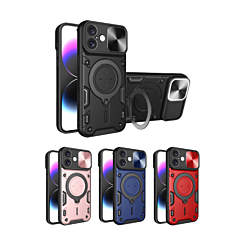 iPhone 16 Slide Camera Lens Cover Case with Ring Stand (Only Ground Shipping)