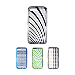 iPhone 7G / 8G / SE 2020 Lines Pattern Hybrid Fusion Bumper Clear Crystal Case