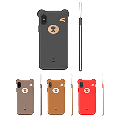 iPhone 8P / 7P 3D Cartoon Bear Soft Silicone Case