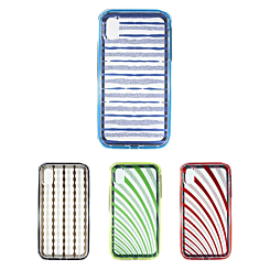 iPhone XR Bling Lines Pattern Hybrid Fusion Bumper Clear Crystal Case