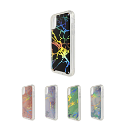 iPhone XR Marble Design Clear Bumper TPU Case