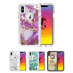 iPhone XR Marble Heavy Duty Shockproof Three Layer Protective Case