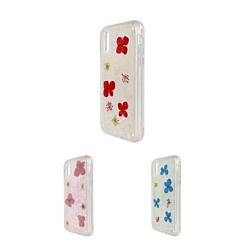 iPhone XR New Desing Real Dried Flower Shiny Case