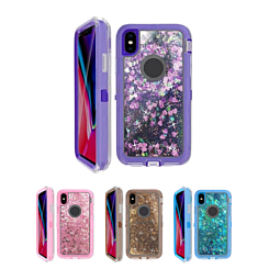 iPhone XS Max Protective Glitter Liquid Bumper Case