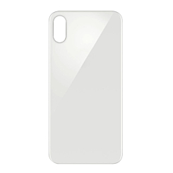 Stock up on the Back Glass with Bigger Camera Hole for iPhone X in Silver, without logo.
