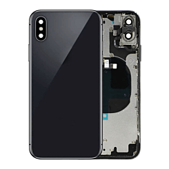 Buy the Back Housing Frame with small components pre-installed for iPhone X, Space Gray, with no logo.
