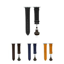 iWatch (38/40/41mm) Deployment Buckle Leather Strap Bnad