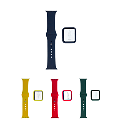 iWatch 40mm Silicone Soft Band & Bumper Case with Tempered Glass