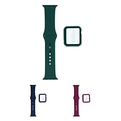iWatch 41mm Silicone Soft Band & Bumper Case with Tempered Glass
