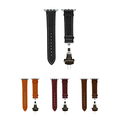 iWatch (42/44/45/49mm) Deployment Buckle Leather Strap Bnad