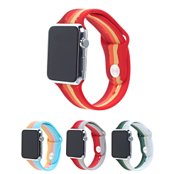 iWatch 42mm Rainbow Silicone Soft Band & Bumper Case with Tempered Glass