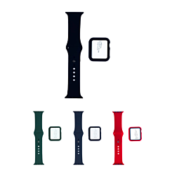 iWatch 42mm Silicone Soft Band & Bumper Case with Tempered Glass