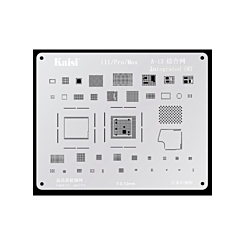 Grab the wholesale deals on the Kaisi A13 2D BGA Reballing Stencil for CPU IC Chip Soldering, made for iPhone 11, 11 Pro, and 11 Pro Max. Not returnable.