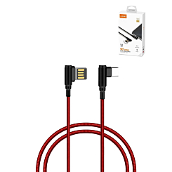 LDNIO LC421 90 Degree USB A-C Charging Cable (RED) (6ft) (12W) (Only Ground Shipping)