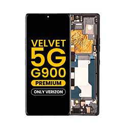 OLED Assembly with Frame for LG Velvet 5G G900 (Compatible With Verizon UW Model) (BLACK) (Premium)