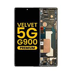 OLED Assembly with Frame for LG Velvet 5G G900 (Not Compatible With Verizon UW Model) (BLACK) (Premium)