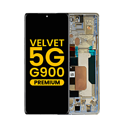 OLED Assembly with Frame for LG Velvet 5G G900 (Not Compatible With Verizon UW Model) (SILVER) (Premium)