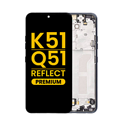 LCD Assembly with Frame for LG K51 / Q51 / Reflect (BLACK) (Premium)