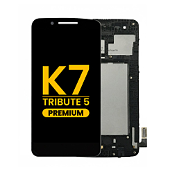 LCD Assembly with Frame for LG K7 / Tribute 5 (LS675 / MS330) (BLACK) (Premium)