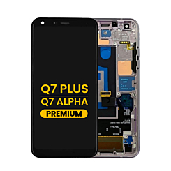 LCD Assembly with Frame for LG Q7+ / Q7 Alpha (LMQ610) (SILVER) (Premium)