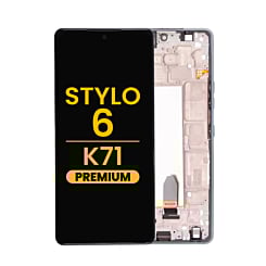 LCD Assembly with Frame for LG Stylo 6 / K71 (Q730) (SILVER) (Premium)