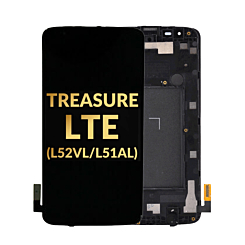 LCD Assembly with Frame for LG Treasure LTE (L52VL L51AL) (BLACK) (Premium)