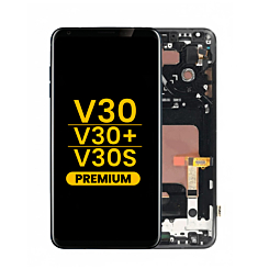 OLED Assembly with Frame for LG V30 / V30+ / V30S ThinQ (BLACK) (Premium)