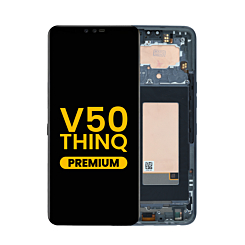 OLED Assembly with Frame for LG V50 ThinQ (V500) (BLACK) (Premium)