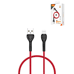 LDNIO LS481 USB A-L Non-MFI Fast Charging Data Cable (RED) (3ft) (12W) (Only Ground Shipping)