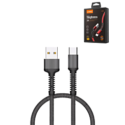 LDNIO LS63 USB A-C Braided Charging Data Cable (GRAY) (3ft) (12W) (Only Ground Shipping)